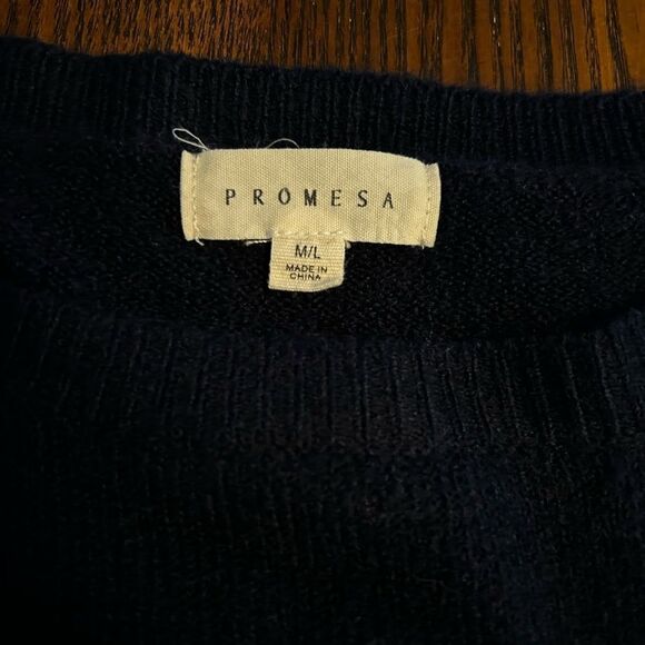 Promesa sweater colorblock stripe M/L top pullover long sleeve EUC - Picture 3 of 15